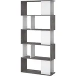 FALCO Moderní regál Penta 735 - beton/bílá, odolné lamino, stabilní design