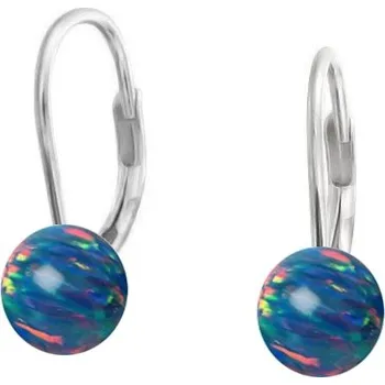 Náušnice NUBIS® Stříbrné opálové náušnice - 6 mm - NBP35-OP01