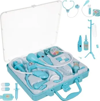 Dětský doktorský kufr + 13 dílů modrý/bílý