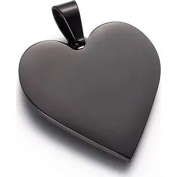 Přívěsek Šperky4U Černý ocelový přívěšek srdce - DR1323-K