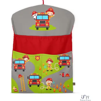 školní kapsář AUTORSKÝ KAPSÁŘ na ramínko do školky HASIČI