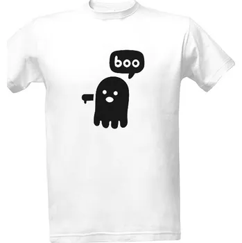 Tričko s potiskem BOO - duch neschvalovač - W pánské