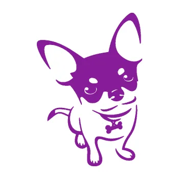 Polep vozidla SAMOLEPKA Pes 186 pravá čivava (14 - fialová) NA AUTO, NÁLEPKA, FÓLIE, POLEP, TUNING, VLASTNÍ TEXT, TISK, AUTOSAMOLEPKY.cz, POLEPY, OBRÁZEK, LOGO, SAMOLEPKY