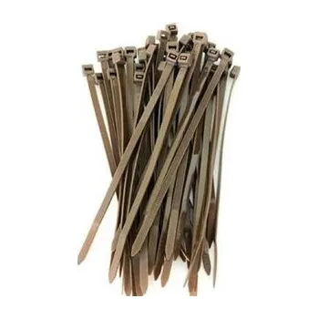 Stahovací páska Hnědé plastové vázací a stahovací pásky BRIDFIX 14 cm - 50 ks balení