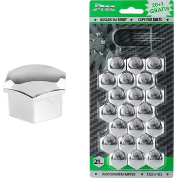 Středová krytka kola J-Tech Ochranné krytky na matice a šrouby kol 21 mm chromové 21 ks