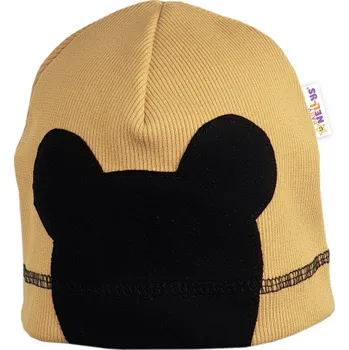 Módní doplněk Baby Nellys Jarní, podzimní čepice Mouse, camel, Velikost koj. oblečení 80-98 (9-36m)