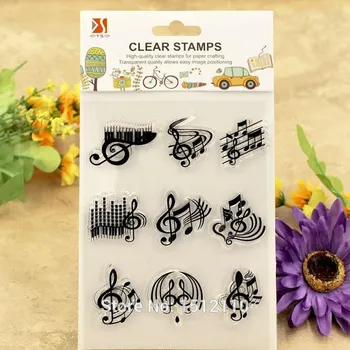 Dětské razítko AE production Klíče a noty - silikonová razítka 9