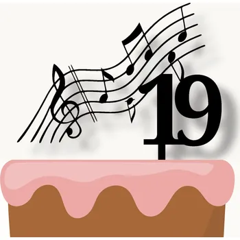 Party dekorace svetzdobeni Zápich na dort NOTY 19