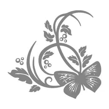 Samolepící dekorace SAMOLEPKA Květina dekor 046 levá motýl (17 - šedá) NA AUTO, NÁLEPKA, FÓLIE, POLEP, TUNING, VLASTNÍ TEXT, TISK, AUTOSAMOLEPKY.cz, POLEPY, OBRÁZEK, LOGO, SAMOLEPKY