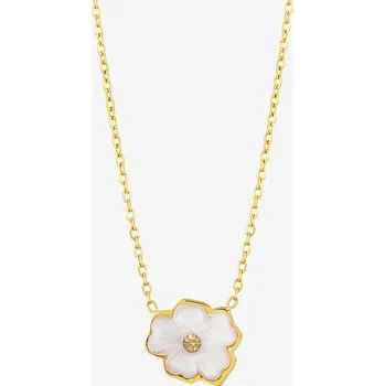 Náhrdelník Preciosa Náhrdelník z pozlacené chirurgické oceli Verona s českým křišťálem Preciosa, bílý