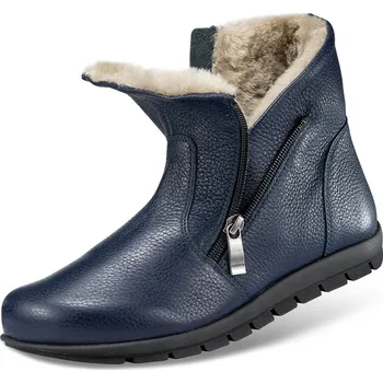 Dámská zdravotní obuv Dámské zimní nízké kozačky se zapínáním na zipy, hladká useň, modrá: 42