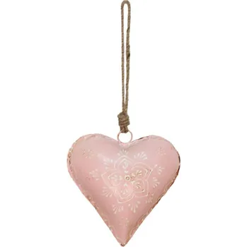 Vánoční ozdoba Závěsné kovové srdce se zdovením Heartic – 15x5x15 cm