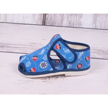 Chlapecké bačkory Bačkůrky papučky HP Čechtín 805 modré letecké suchý zip velikost: 23