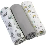 BabyOno Pleny mušelínové - Super soft 3ks - Šedé