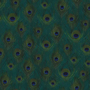 Tapeta Origin Vliesová tapeta na zeď zelená s pavími pery 347764, Luxury Skins, Origin, velikost 0,53 x 10,05 m