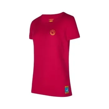 Dámské tričko La Sportiva CLIMBING ON THE MOON T-Shirt Women Fucsia/Giallo růžová S