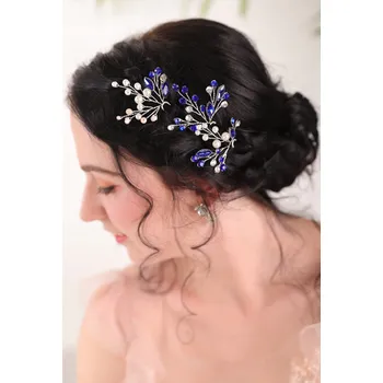 Souprava šperků B-TOP Sada vlásenek s kamínky 3 kusy - modrá