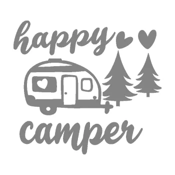 Samolepící dekorace SAMOLEPKA Happy camper pravá cestování (17 - šedá) NA AUTO, NÁLEPKA, FÓLIE, POLEP, TUNING, VLASTNÍ TEXT, TISK, AUTOSAMOLEPKY.cz, POLEPY, OBRÁZEK, LOGO, SAMOLEPKY