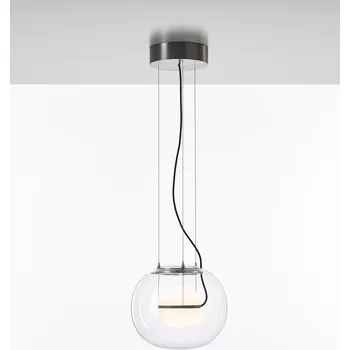 Brokis Závěsné svítidlo Big One PC1335, Small, ø 35 cm Barva skla: Transparentní sklo, Barva el. vedení: Textilní kabel - černý, Barva vnitřního skla: Hnědá kouřová - transparentní sklo