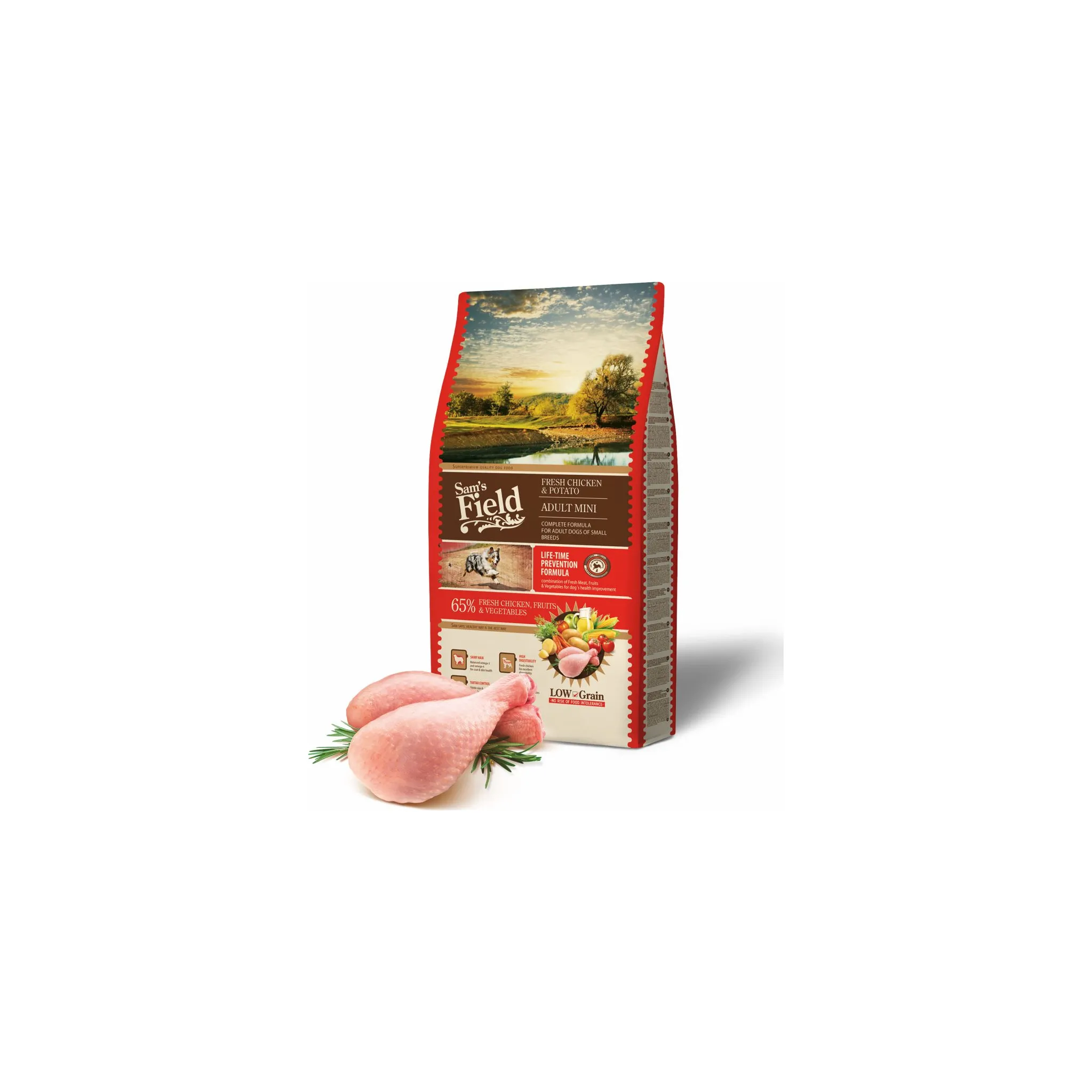 Fotografie 2 - Krmivo pro psa Sam's Field Adult Mini Chicken & Potato 8 kg