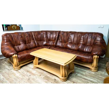 Sedací souprava Nábytek Chodura Kožená sedací souprava Felicie - hnědá - na prodejně dřevo 110x310x250 Hnědá