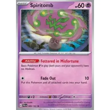 Sběratelská karetní hra Pokémon PAL 089/193 Spiritomb - Paldea Evolved Stav: Near Mint, Verze: HOLO