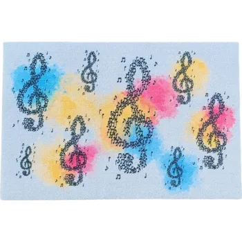 Rohožka musikboutique Barevná rohožka s houslovými klíči a notami