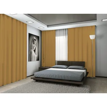 Dekorační látka Blackout sv. hnědá - 280 cm obšití okrajů a našití stužky 280