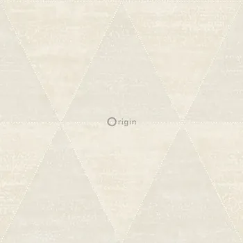 Tapeta Origin Vliesová tapeta na zeď šedá, imitace kovových trojúhelníků 337256, Matières - Metal, Origin, velikost 0,53 x 10,05 m