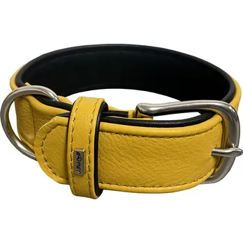 Obojek pro psa BAFPET Kožený obojek EXCLUSIVE Barva: Žlutá, Rozměr: 40mm x 52cm /35-44/ 04125