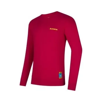 La Sportiva CLIMBING ON THE MOON Sweatshirt Men Fucsia/Giallo růžová L