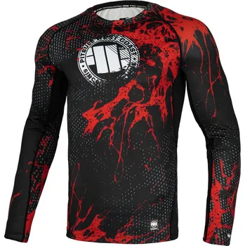 Rashguard PitBull West Coast - pánský LS rashguard BLOOD DOG 2 černý XL