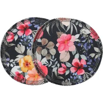 Těhotenské spodní prádlo Breberky BIO Vložky do podprsenky s GOTS - Květy bobulí v noci (biobavlněný úplet)