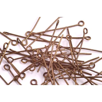 Korálek Ketlovací jehla 40mm staromosaz