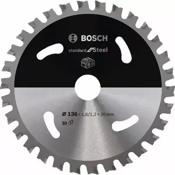Pilový kotouč Pilový kotouč Standard for Steel pro akumulátorové pily 136×1,6/1,2×20 T30 BOSCH 2608837746