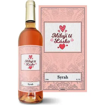 Víno Sablio Růžové víno Miluji tě, lásko: 0,75 l