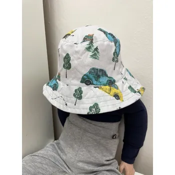 Klobouk Bavlněný klobouček - retro auta, Dahlia fashion designer Velikost: Obvod 48-50 cm