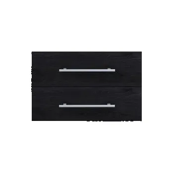 Koupelnový nábytek Koupelnový nábytkový set Sanox Stretto barva čela black oak ŠxVxH 81 x 170 x 39 cm s keramickým umyvadlem a zrcadlem