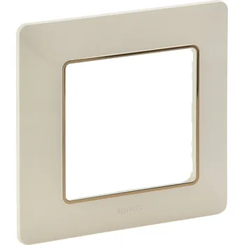 Elektrická zásuvka Legrand VALENA LIFE Rámeček jednonásobný BÍLÁ-ZLATO pro všechny typy mechanismů Valena Life /754061/