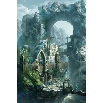 Diamantové malování Diamantové malování - Zahadná zamek ve skalách - č. 654 55x75 cm