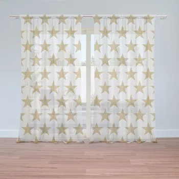 Záclona Sablio Záclony Zlaté hvězdy: 2ks 150x250cm
