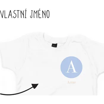 Pánské tričko Tričko s potiskem PÍSMENA a JMÉNA, pro dítě Barva: Bílá, Velikost: 134 (8 let)