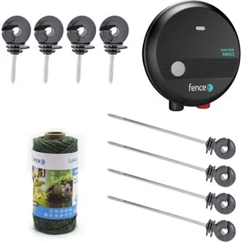 Ohradník Sada elektrického ohradníku na plot proti kočkám a škůdcům, DUO zdroj, lanko 100m, izolátory 45 ks