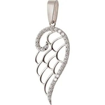Přívěsek Přívěšek z bílého zlata andělské křídlo se zirkony ZZ0786BF + + dárek zdarma