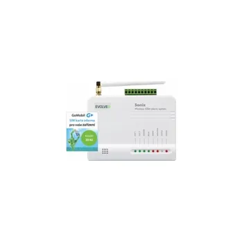 Sada domovního alarmu EVOLVEO Sonix - bezdrátový GSM alarm (4ks dálk. ovlád.,PIR čidlo pohybu,čidlo na dveře/okno,externí repro,Android/iPhone) + SIM