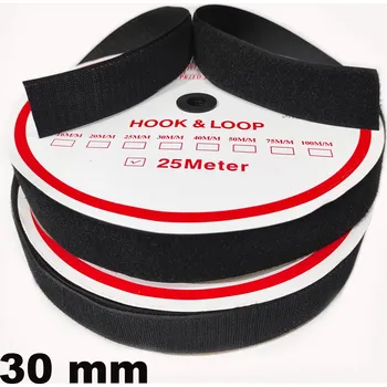 Zip Pásek na suchý zip Háček a Smyčka set černý 30 mm balení 25 m