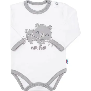 Kojenecký body Body New Baby dlouhý rukáv Cute Bear, výběr velikostí Velikost: 80 (9-12m)