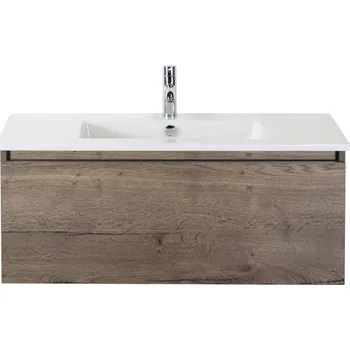 Koupelnový nábytek Koupelnový nábytkový set Sanox Frozen barva čela tabacco ŠxVxH 101 x 42 x 46 cm s keramickým umyvadlem