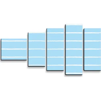 Obraz Sablio Obraz - 5-dílný Bílé linky na modré - 100x60 cm