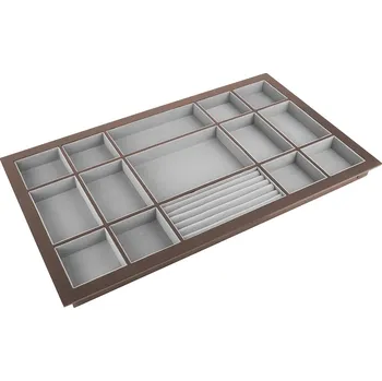 StrongWire organizér na šperky, s rámem a tlumeným výsuvem, 800mm, hnědý (StrongWire organizér na šperky, s rámem a tlumeným výsuvem, 800mm, hnědý)